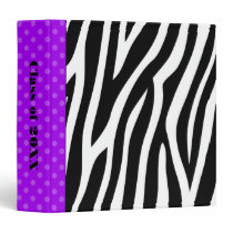 Zebra Print Purple Polka Dot School binders