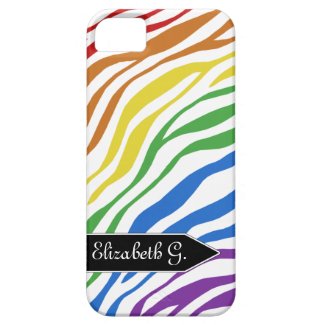 Zebra Print Rainbow Mix iPhone 5 Case