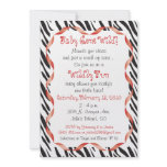 Zebra Print &amp; Red Ribbon Baby Shower Invitation