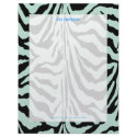 Zebra print, retro colors baby blue + black letterhead by stationery_station Zebra print, retro colors baby blue + black letterhead
