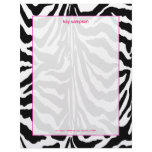 Zebra print, retro colors fuschia accent letterhead template