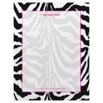 Zebra print, retro colors fuschia accent letterhead template