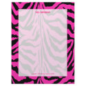 Zebra print, retro colors fuschia + black letterhead by stationery_station Zebra print, retro colors fuschia + black letterhead