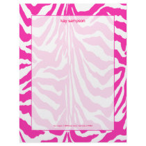 Zebra print, retro colors fuschia letterhead