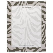 Zebra print, retro colors graphite + grey letterhead