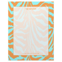 Zebra print, retro colors letterhead