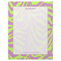 Zebra print, retro colors letterhead by stationery_station Zebra print, retro colors letterhead