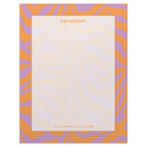 Zebra print, retro colors letterhead by stationery_station Zebra print, retro colors letterhead