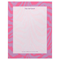 Zebra print, retro colors lilac + fuschia letterhead