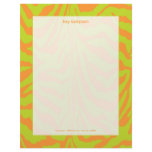 Zebra print, retro colors lime green + orange letterhead design