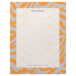 Zebra print, retro colors orange + grey letterhead