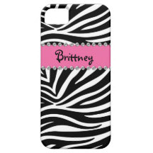 Zebra Print & Rhinestone BLING Case Iphone 5 Case