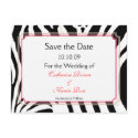 Zebra print save the date postcard