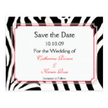 Zebra print save the date postcard
