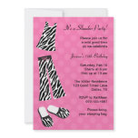 Zebra Print Slumber Party Invitations