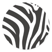Zebra Print Round Sticker