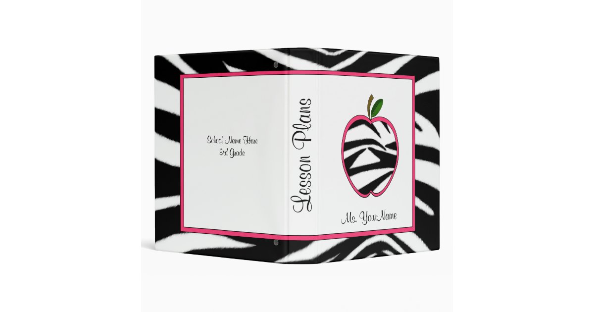 Zebra Print Teacher Binder Zazzle