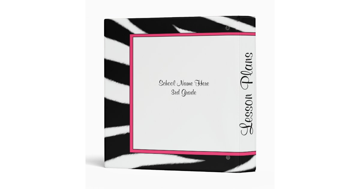 Zebra Print Teacher Binder Zazzle