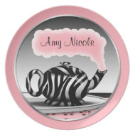 Zebra Print Teapot - Pink 10
