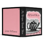 Zebra Print Teapot - Pink & Black Recipe Binder