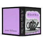 Zebra Print Teapot - Purple & Black Recipe Binder