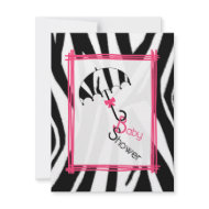 Zebra Print Umbrella Baby Shower Invitation invitation
