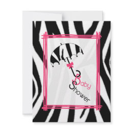 Zebra Print Umbrella Baby Shower Invitation invitation