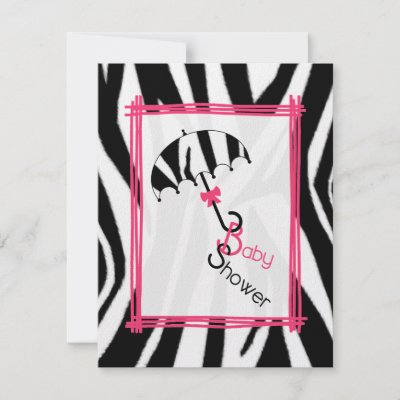 Baby Shower Invitations Zebra Print on Zebra Print Umbrella Baby Shower Invitation By Thepinkschoolhouse