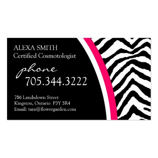 Zebra Print {Vertical} :: Business Card (back side)