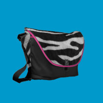 Zebra Print with Pink accent rickshaw messenger bags