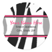 Zebra Print with Pink Address Labels Stickers