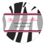 Zebra Print with Pink Address Labels Stickers