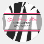 Zebra Print with Pink Address Labels Stickers