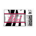 Zebra Print with Pink Baby Postage Stamp stamp