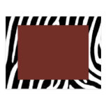 zebra print with red center post cards