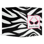 Zebra Print With Retro Pink Sunglasses Binder