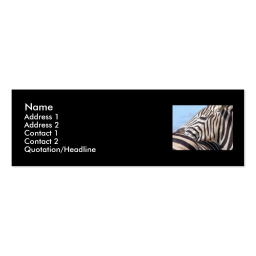 Zebra Profile Card Business Card Template
