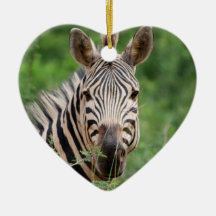 Zebra profile christmas ornament