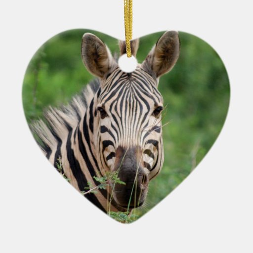 Zebra profile christmas ornament