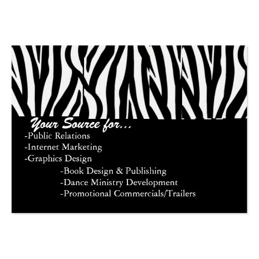 Zebra Purple Business | Ministry Card Business Cards (back side)