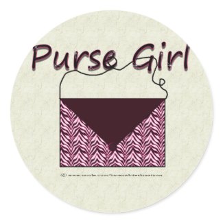 Zebra Purse Girl Stickers sticker