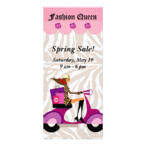 Zebra Rack Card Scooter Girl Shopping Bags