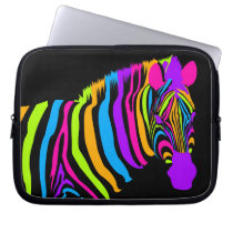 Zebra Rainbow Burst laptop sleeves