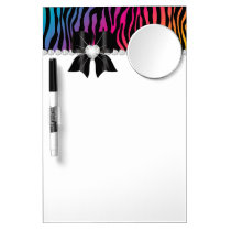 Zebra Rainbow Mirror Dry Erase Message Board dry erase boards