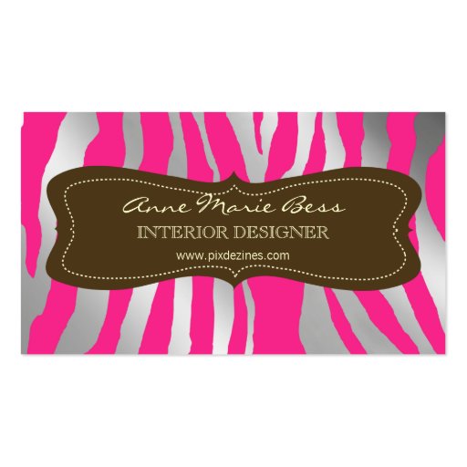 Zebra Raspberry Chocolate  business cards (front side)