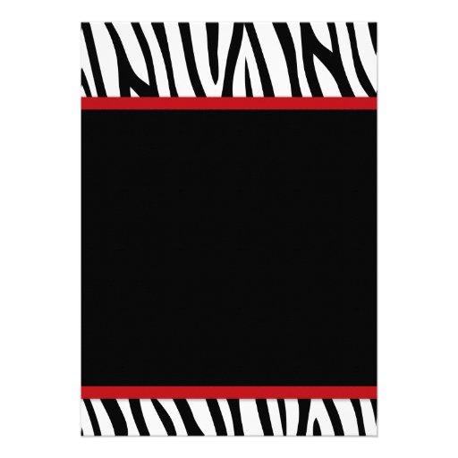 Zebra Red Printed Bow Baby Shower Custom Invite