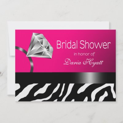 Zebra Ring Bling Bridal Shower Personalized Invitation by Special Occasions
