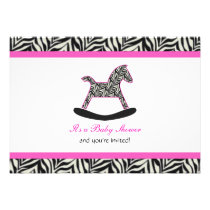 Zebra Rocking Horse Party Invitations invitations