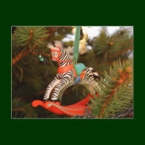 Zebra Rocking Horse postcards