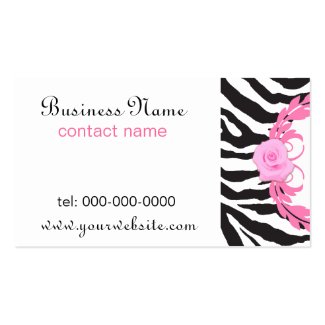 Zebra & Roses Business Card profilecard